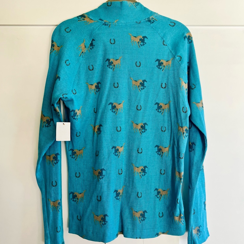 Bit & Bridle Blue Equestrian Print Top - Picture 4 of 6